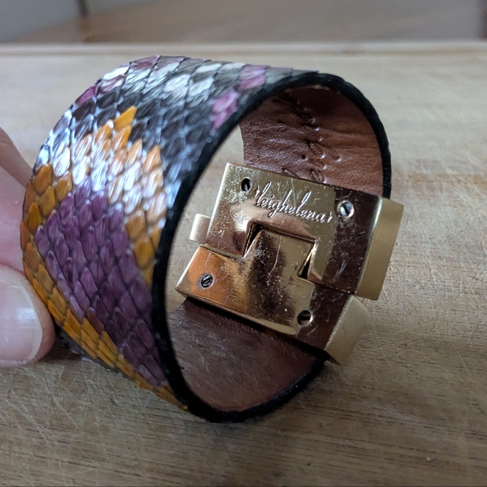 Leighelena Multicolor Python Wide Cuff - Picture 3 of 14